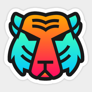 Trippy Psychedelic Rave Tiger Sticker